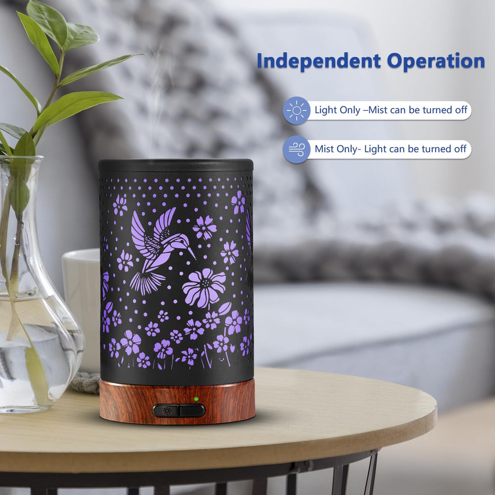 EQUSUPRO diffuser shows 7-color ambient light for mood setting.