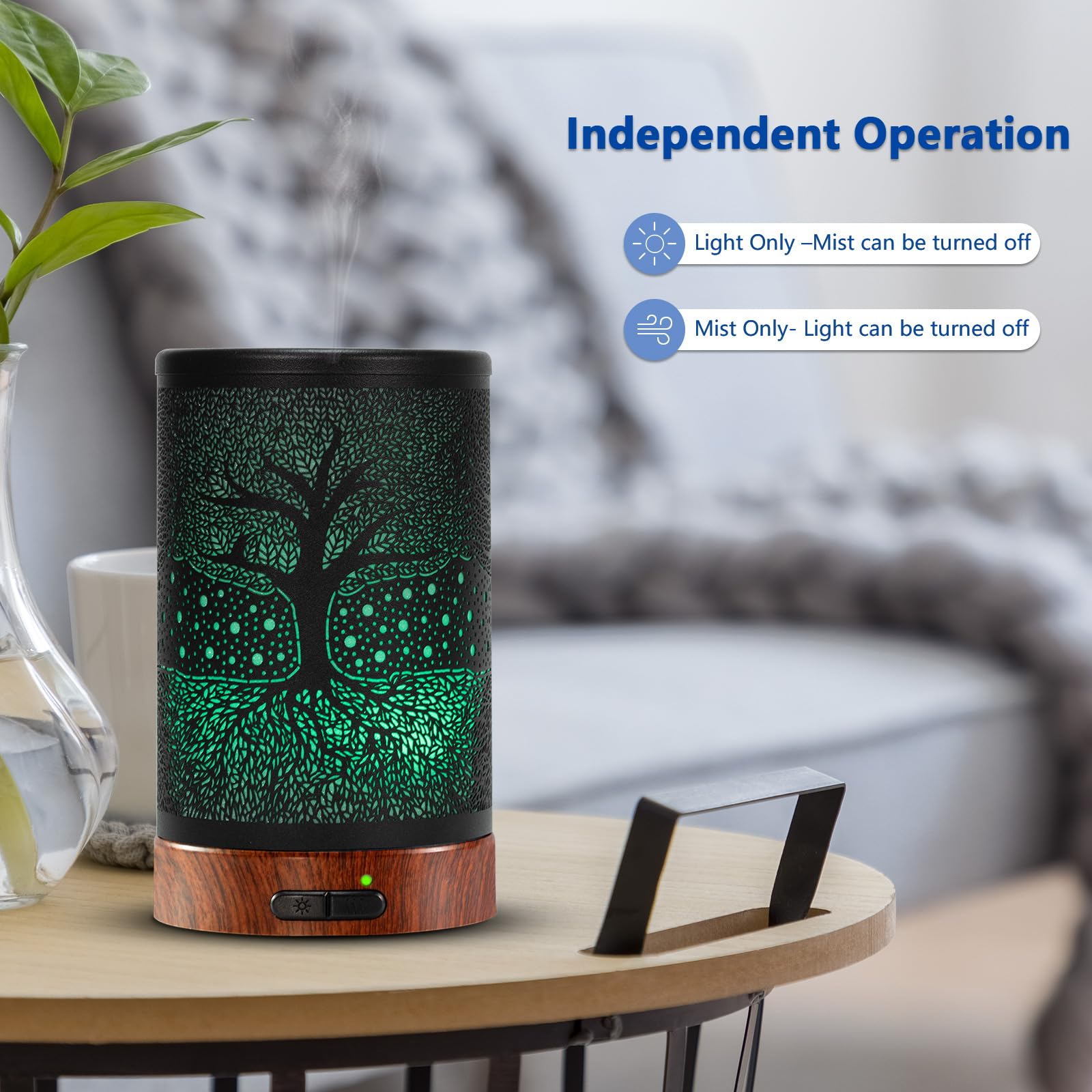 EQUSUPRO diffuser showing intermittent mist for extended fragrance hours.
