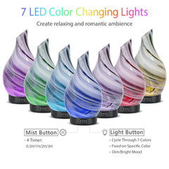 EQUSUPRO diffuser displays 7-color LED lights for mood lighting