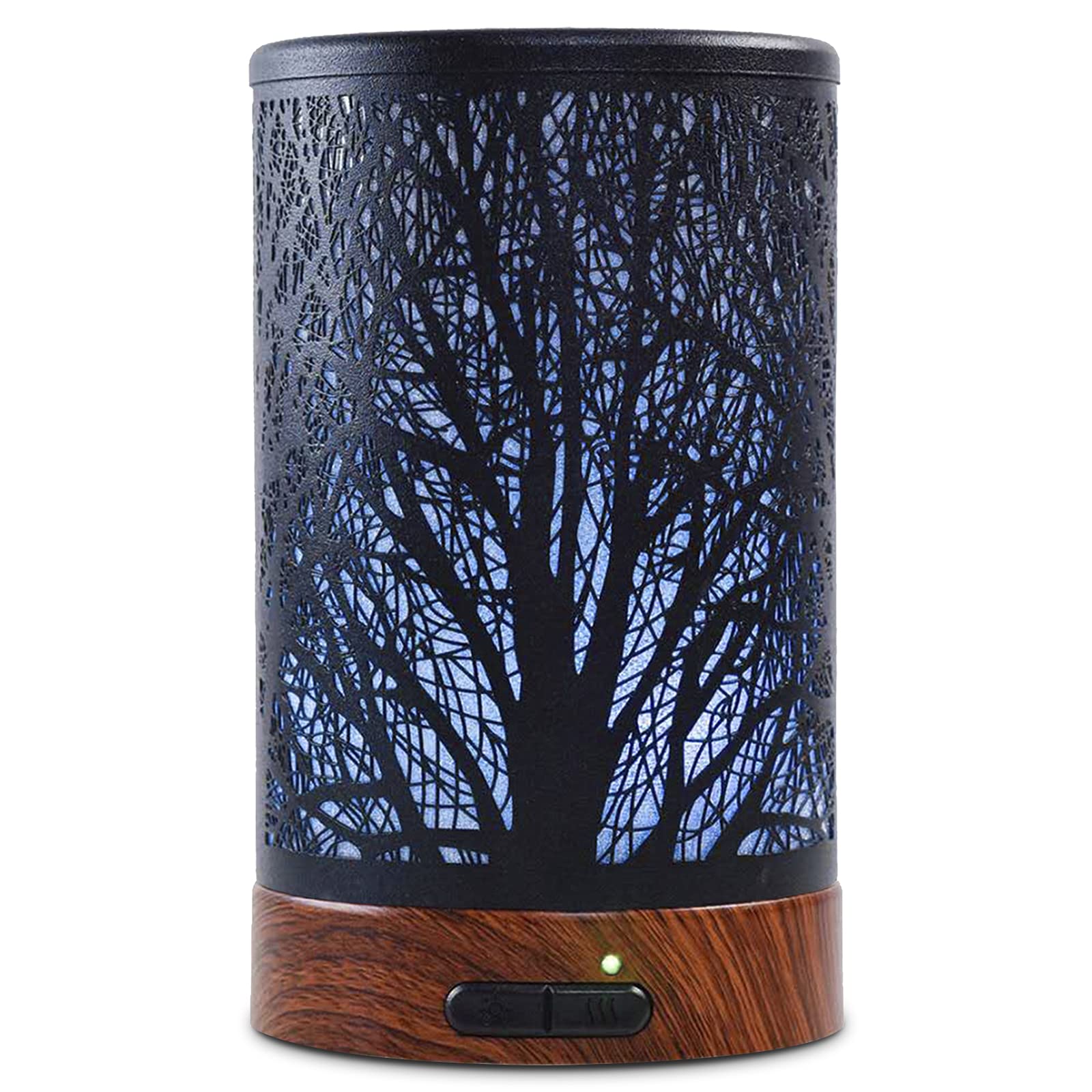 EQUSUPRO essential oil diffuser front view in black metal finish for home and office use