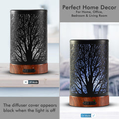 EQUSUPRO diffuser with LED lights on showing seven color options for ambience