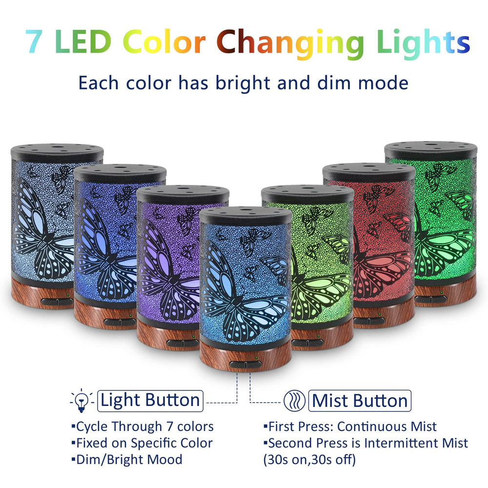 EQUSUPRO diffuser with butterfly-pattern cover adds stylish room ambiance