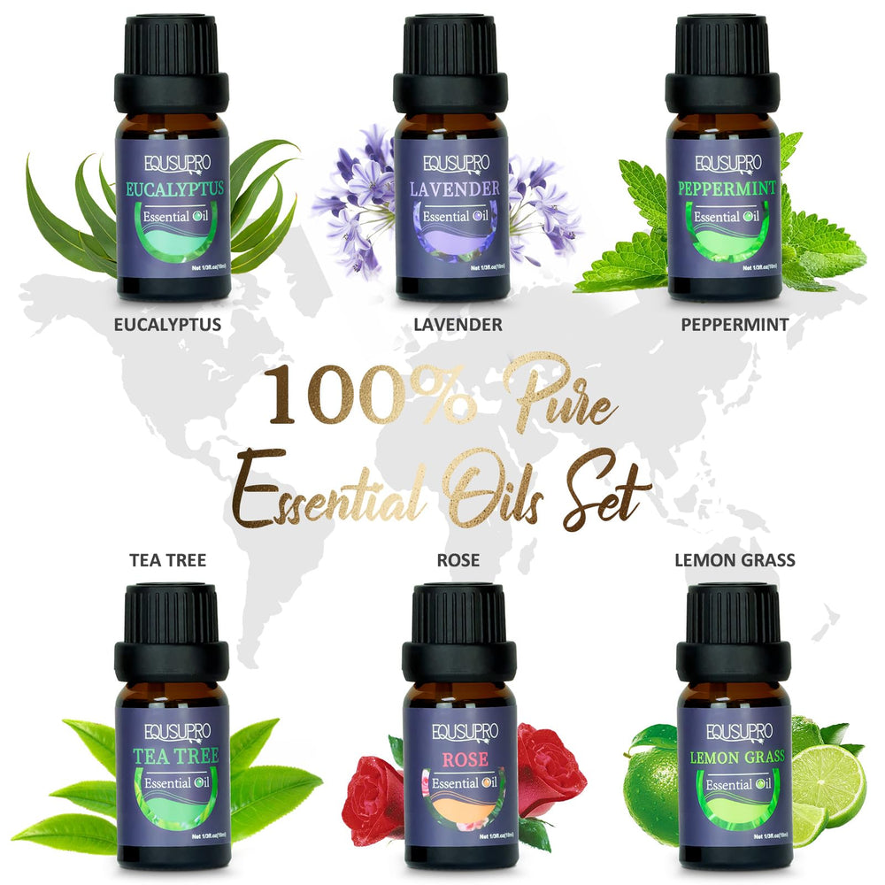 EQUSUPRO essential oils set eucalyptus-tea-tree for a fresh, clean scent.
