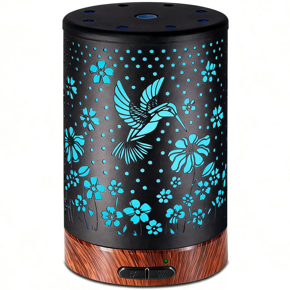 EQUSUPRO metal-cover diffuser with hummingbird pattern for modern decor.