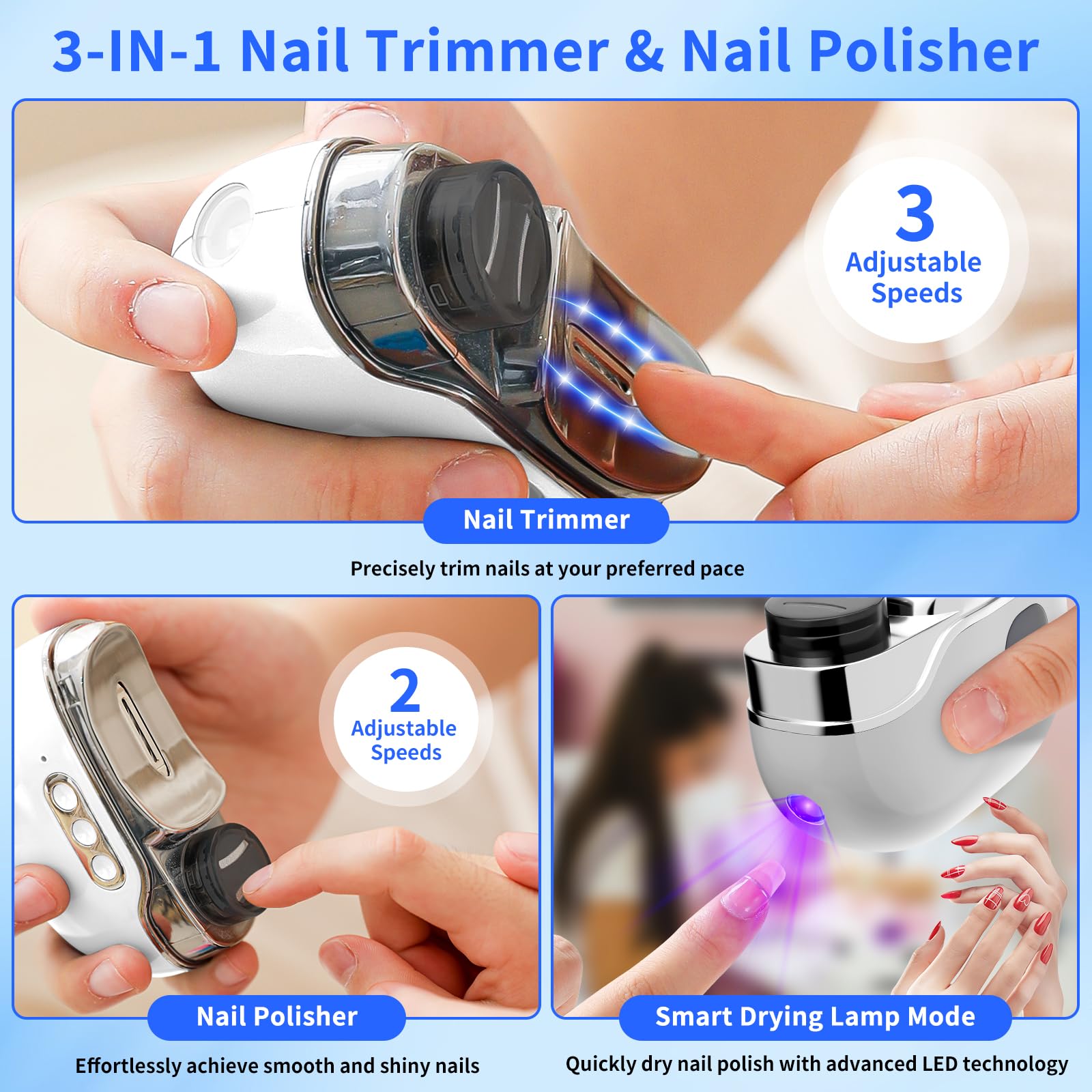 ERDFCV clipper with two speeds for gentle or accurate shaping