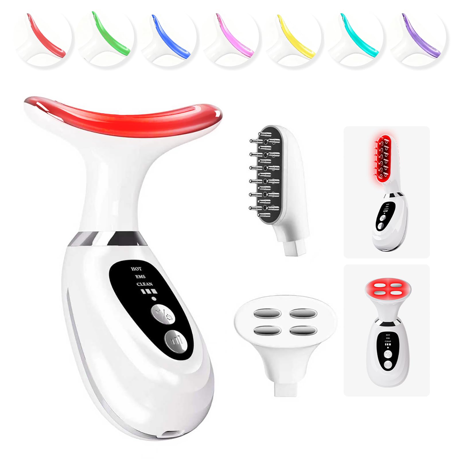 Erdnretl red-light face-neck-eye-head massager for radiant skin.