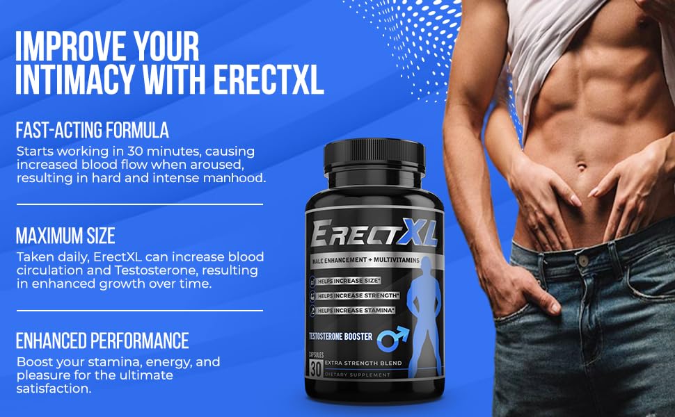 ErectXL daily-dose reminder visual for a simple wellness routine.