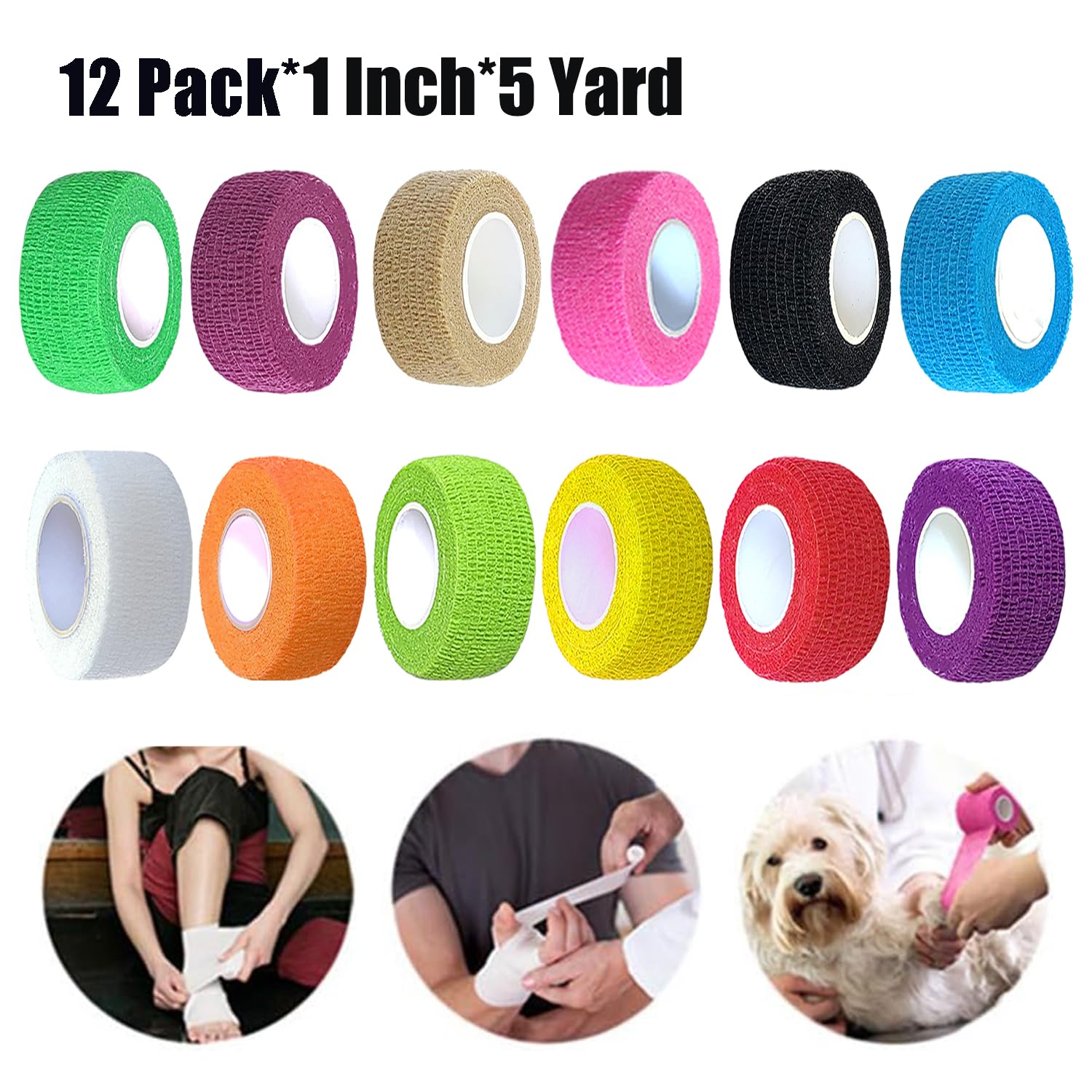 Erewa paw wrap application on pets for secure bandaging.