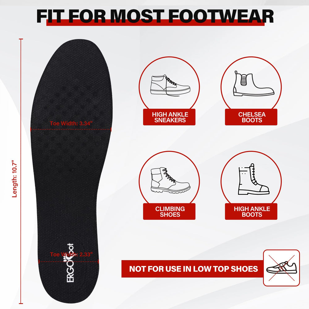 ERGOfoot 3.54 inch height-increase insole for maximum discreet lift