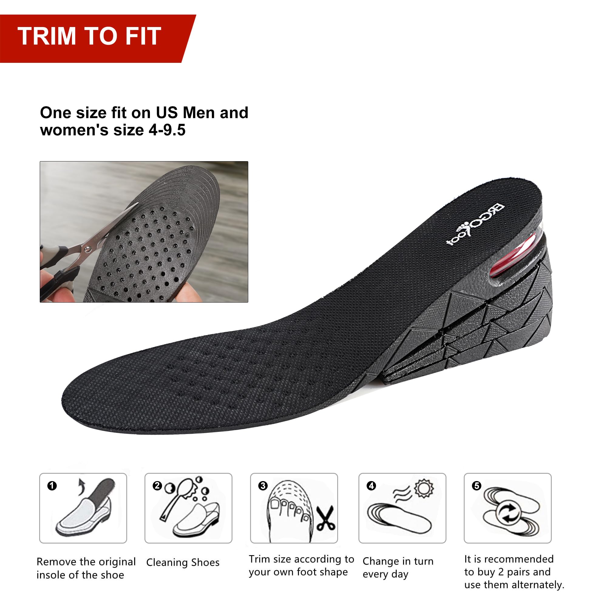 ERGOfoot trimmed-to-fit insole lines for precise shoe sizing