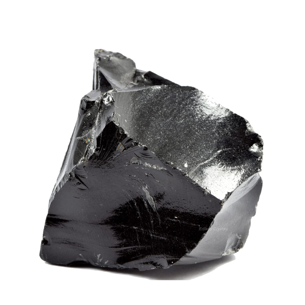 Erliway Black Obsidian raw crystal in large 1.25-2 inch size for tumbling and display
