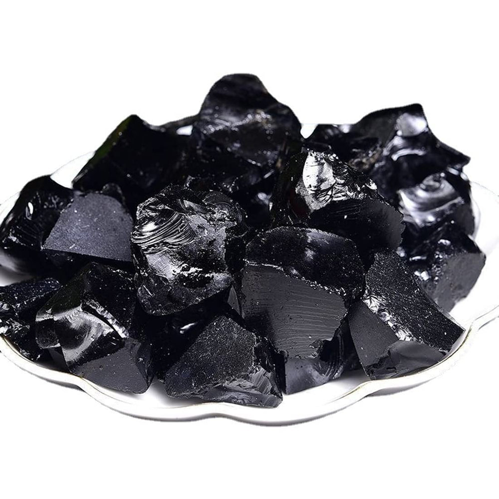 Close-up of Erliway Black Obsidian showing high luster and deep color for collection