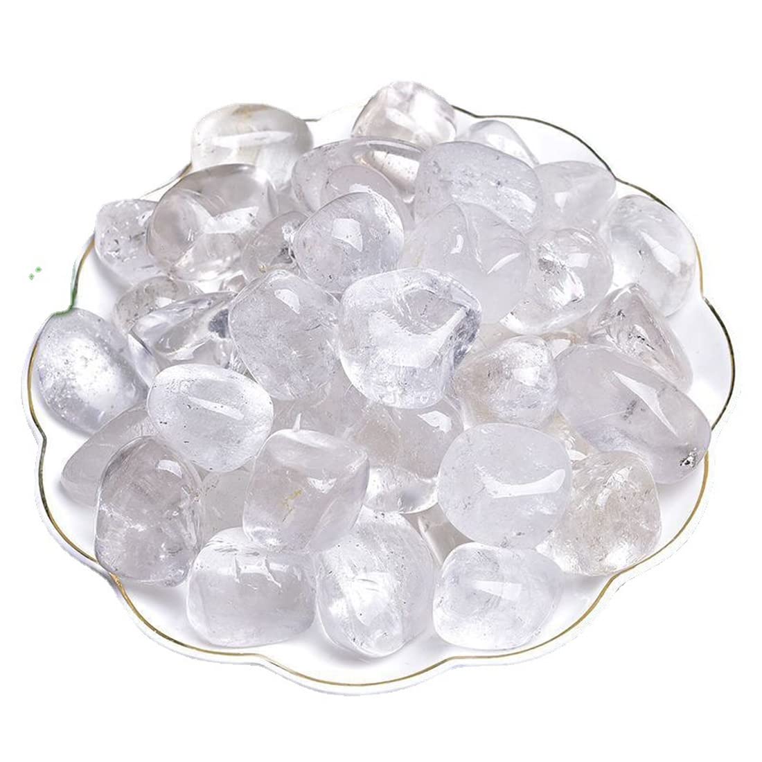 Erliway Clear Quartz Tumbled Polished Gem ideal for feng shui decor.