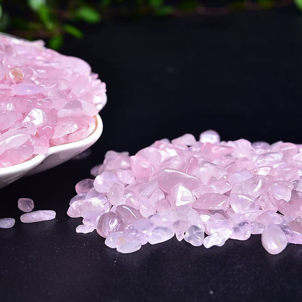 Erliway cristales rosados pulidos para acentos decorativos en hogar y acuarios