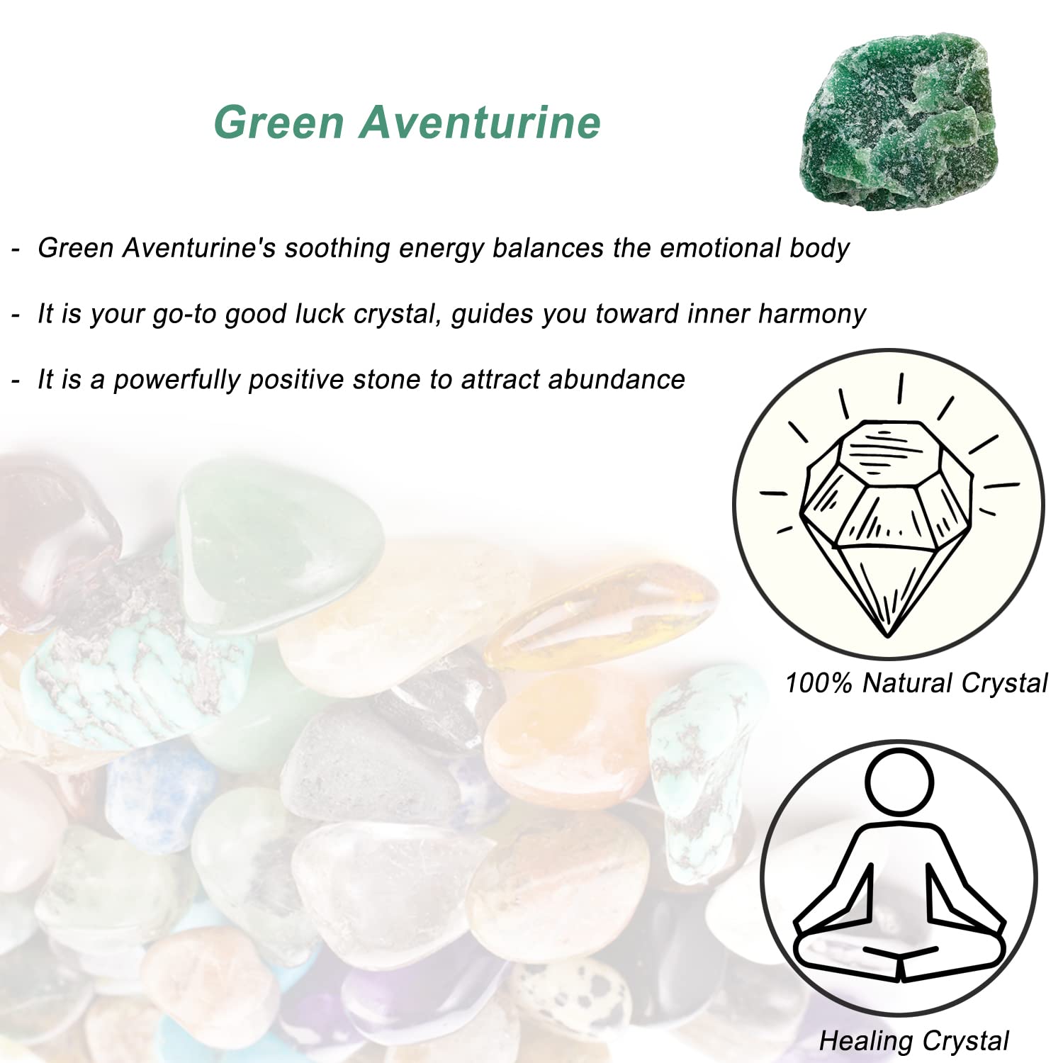 Erliway Green Aventurine fountain rock for water features and decor