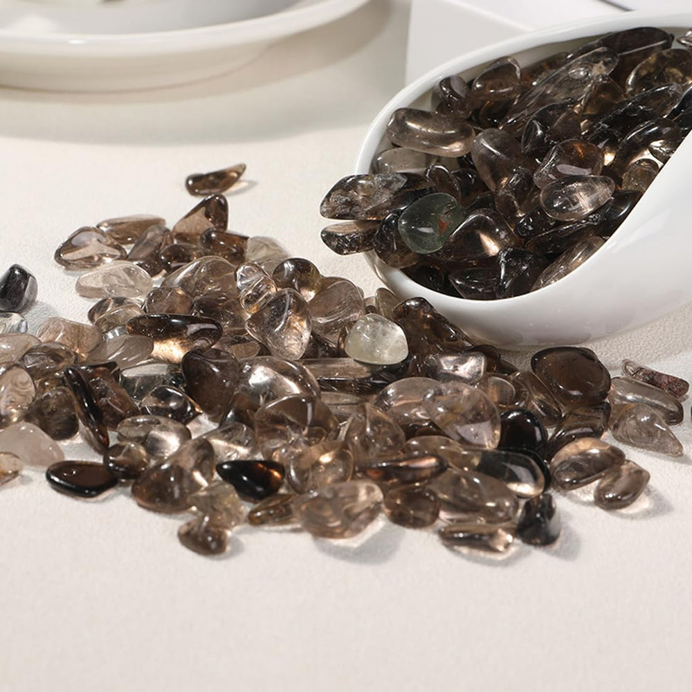 Erliway smoky quartz chips pack, ideal for decorative displays and arrangements.