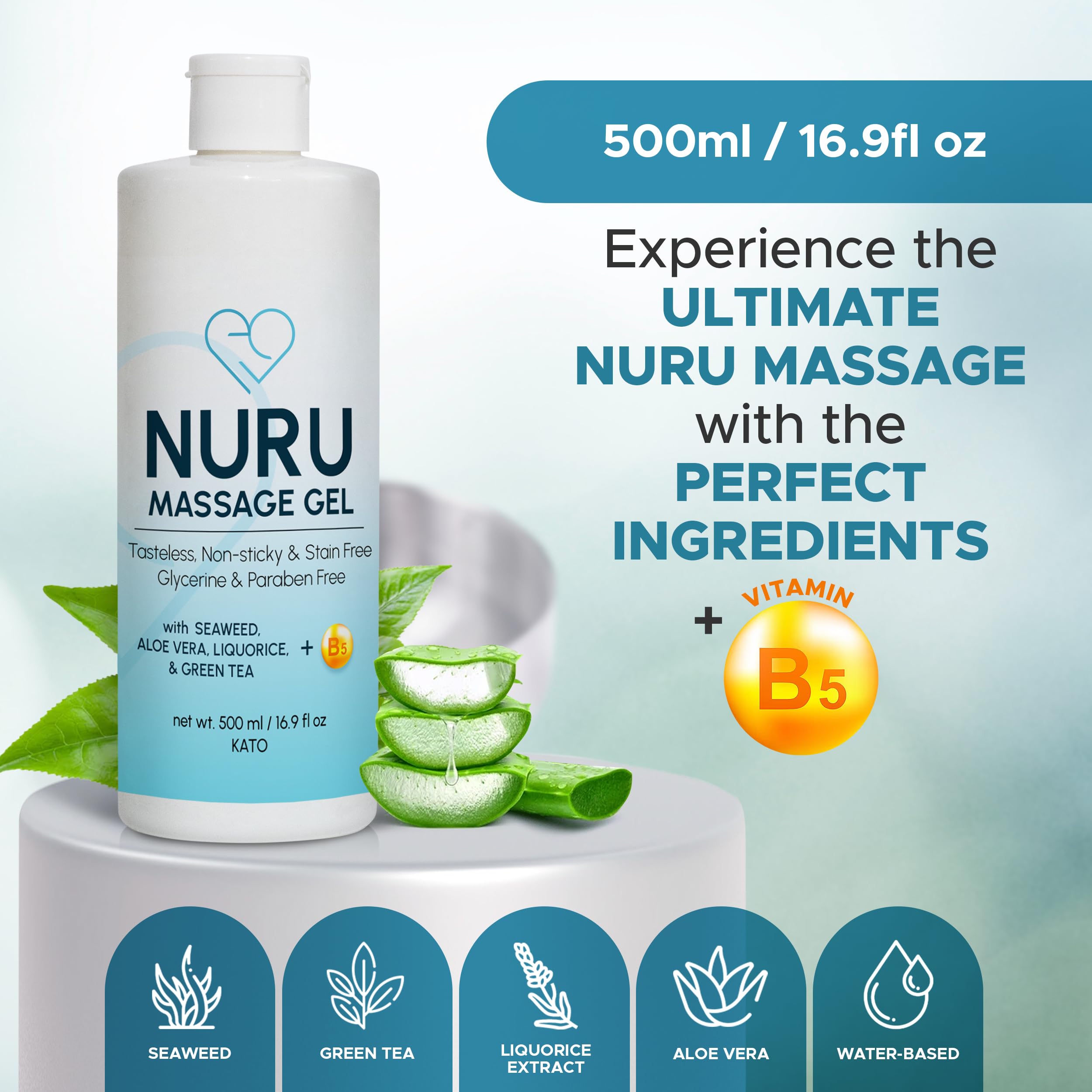 EROTICGEL Nuru Massage Gel silky texture adjustable with water for a smooth massage.