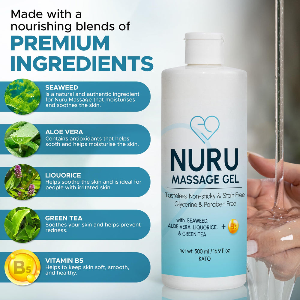 EROTICGEL Nuru Massage Gel slip and glide for extended massage sessions.