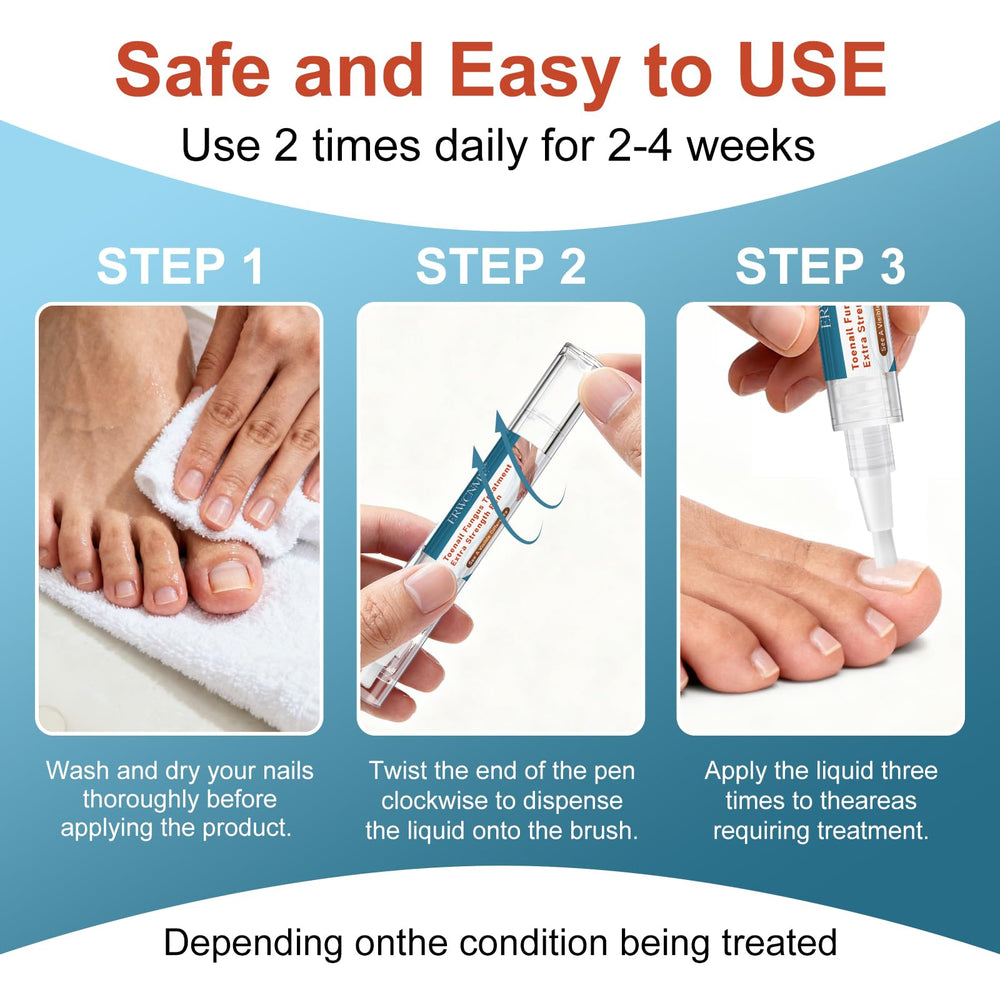 Before-and-after concept suggests potential improvements in nail appearance.