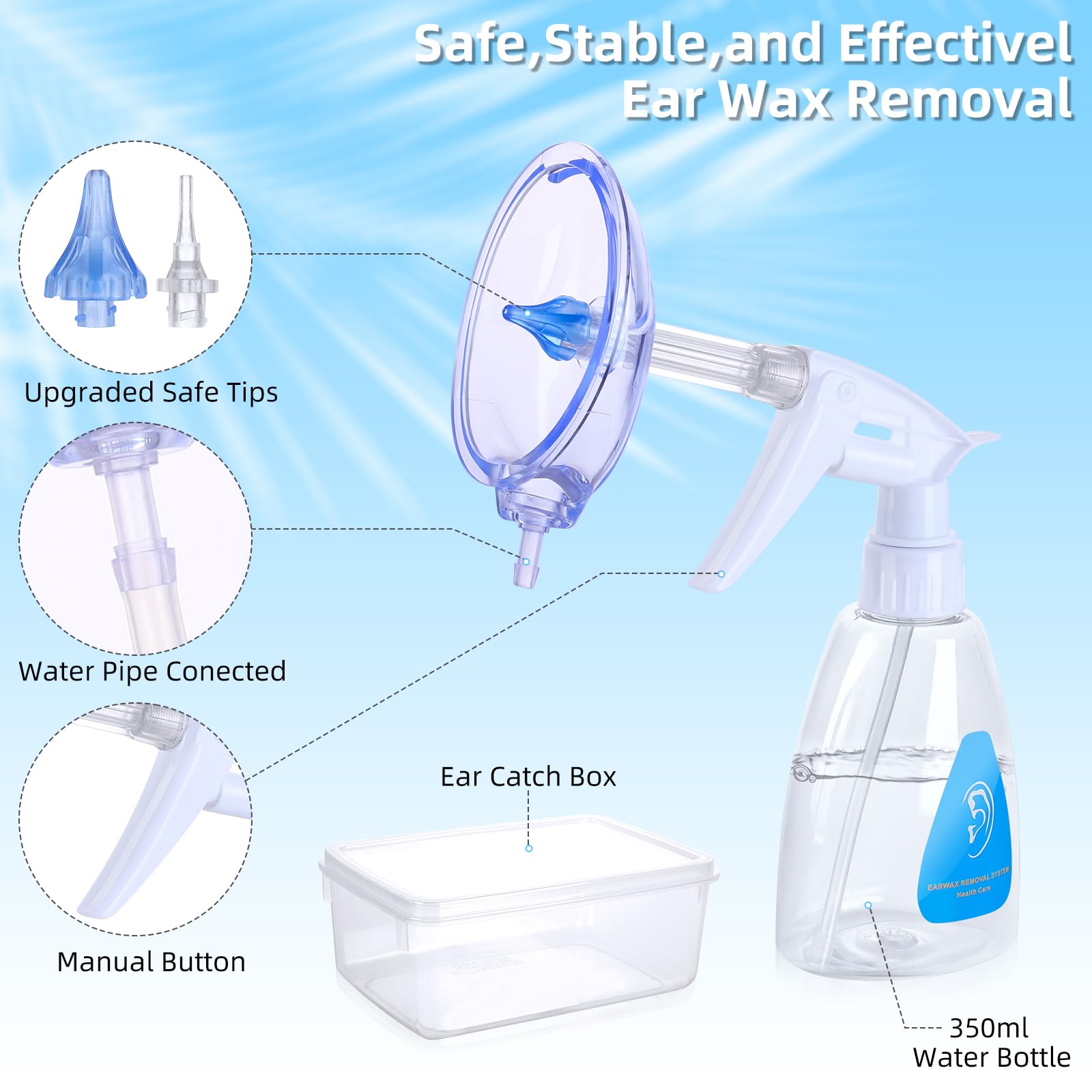 ESHOWEE ear irrigation kit with rigid and soft tubes