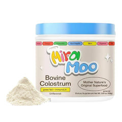 ESSE NUTRITION Miracle-Moo polvo de colostro bovino sin sabor, listo para mezclar en agua o batidos y apoyar la salud general.