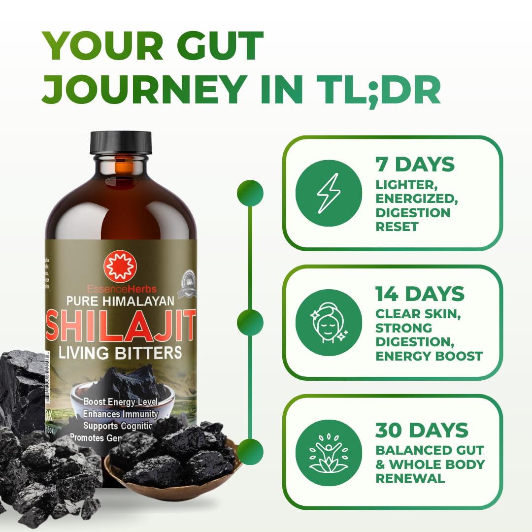 Intense herbal flavor of Essence Herbs Shilajit Bitters.