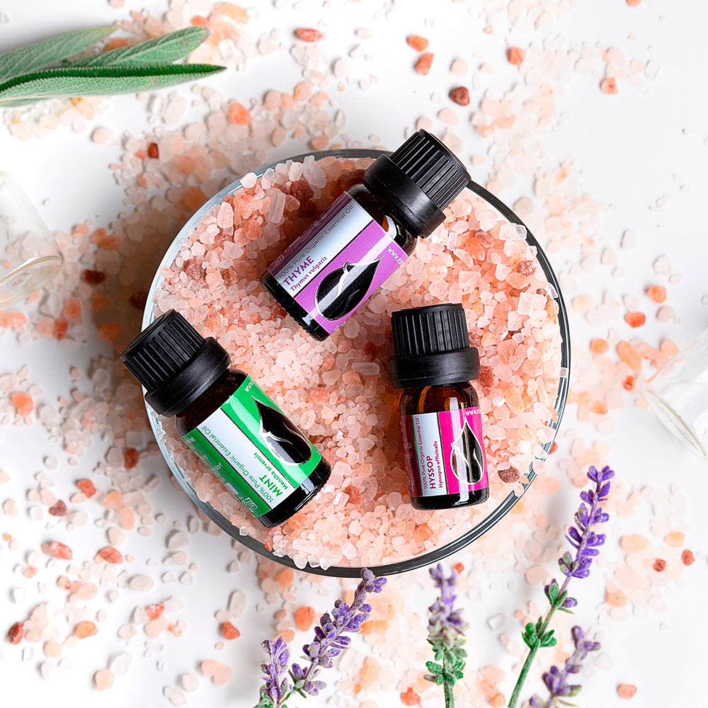 Mint oil used with carrier oil for a cooling massage idea.