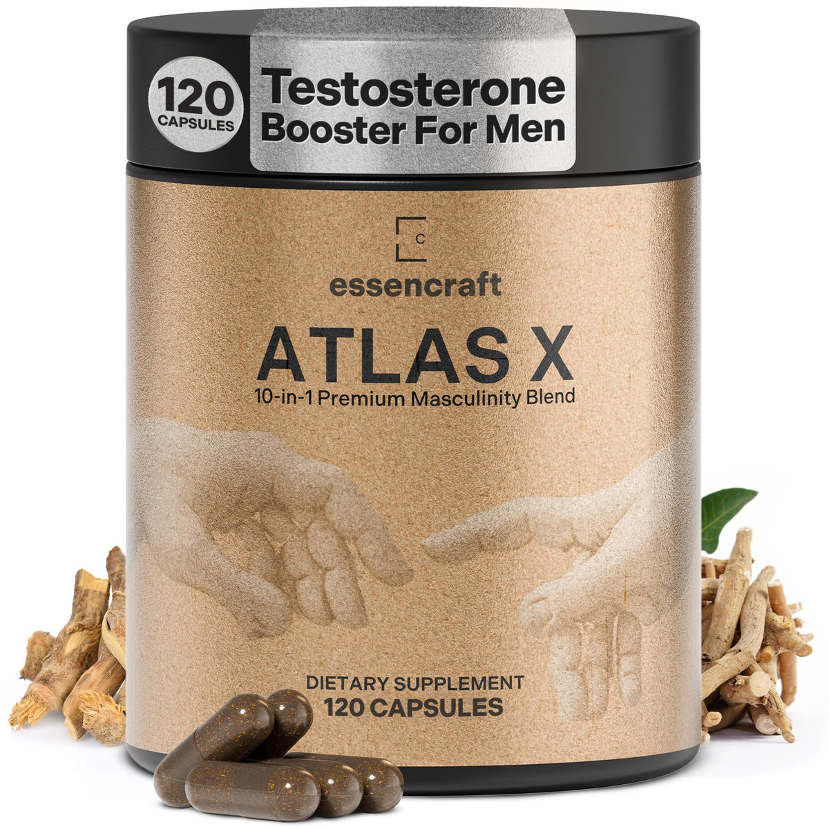 Essencraft Atlas X bottle front signaling energy and stamina support.