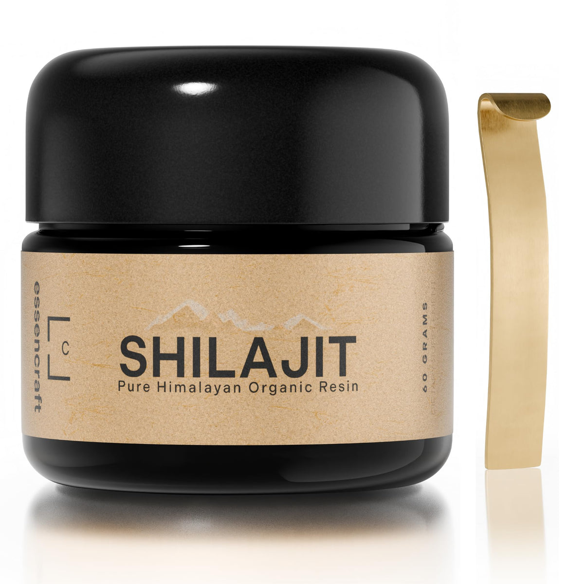 Essencraft Himalayan Shilajit Resin jar highlights purity and daily vitality.