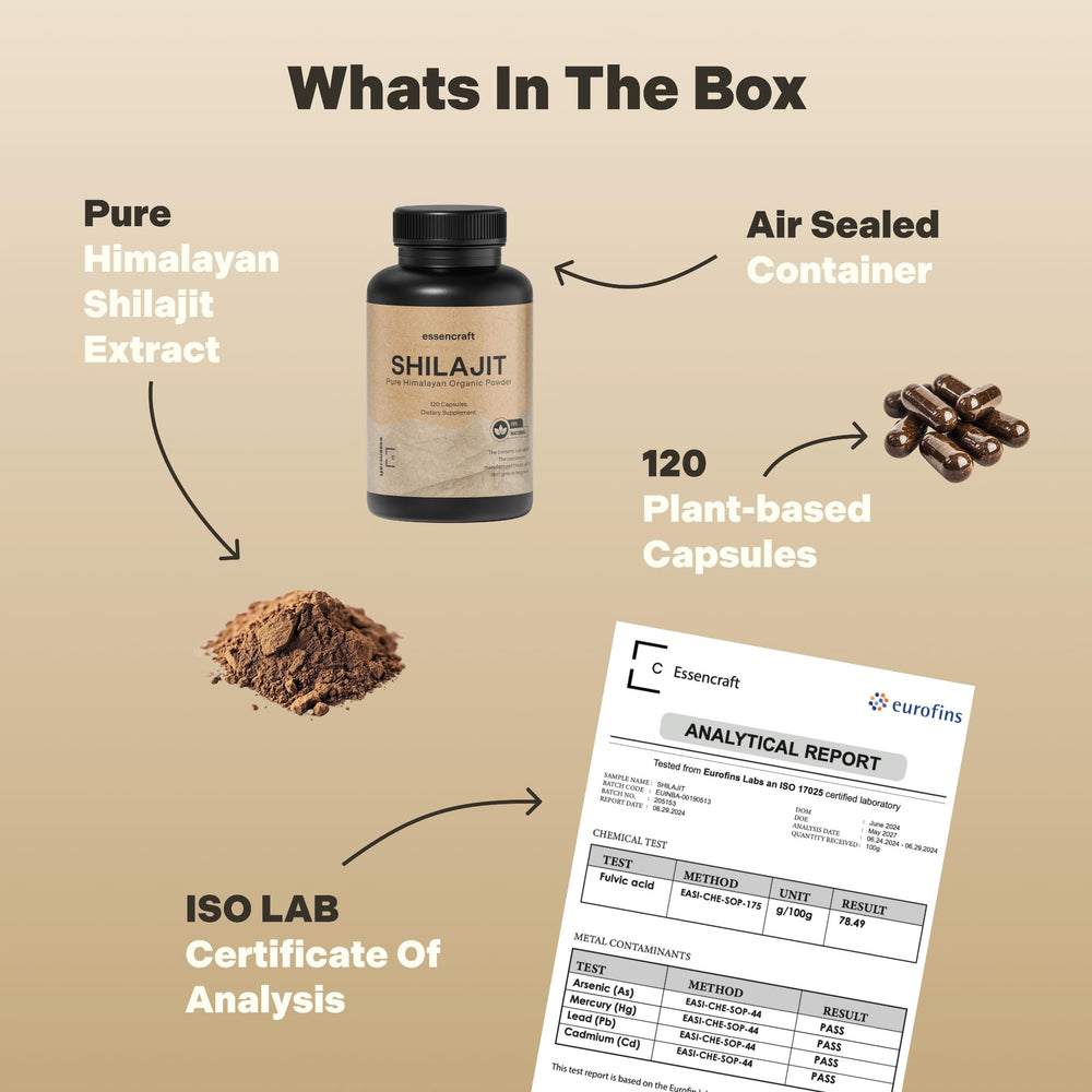 Essencraft Shilajit resin 1000mg serve demonstrates potency for vitality.
