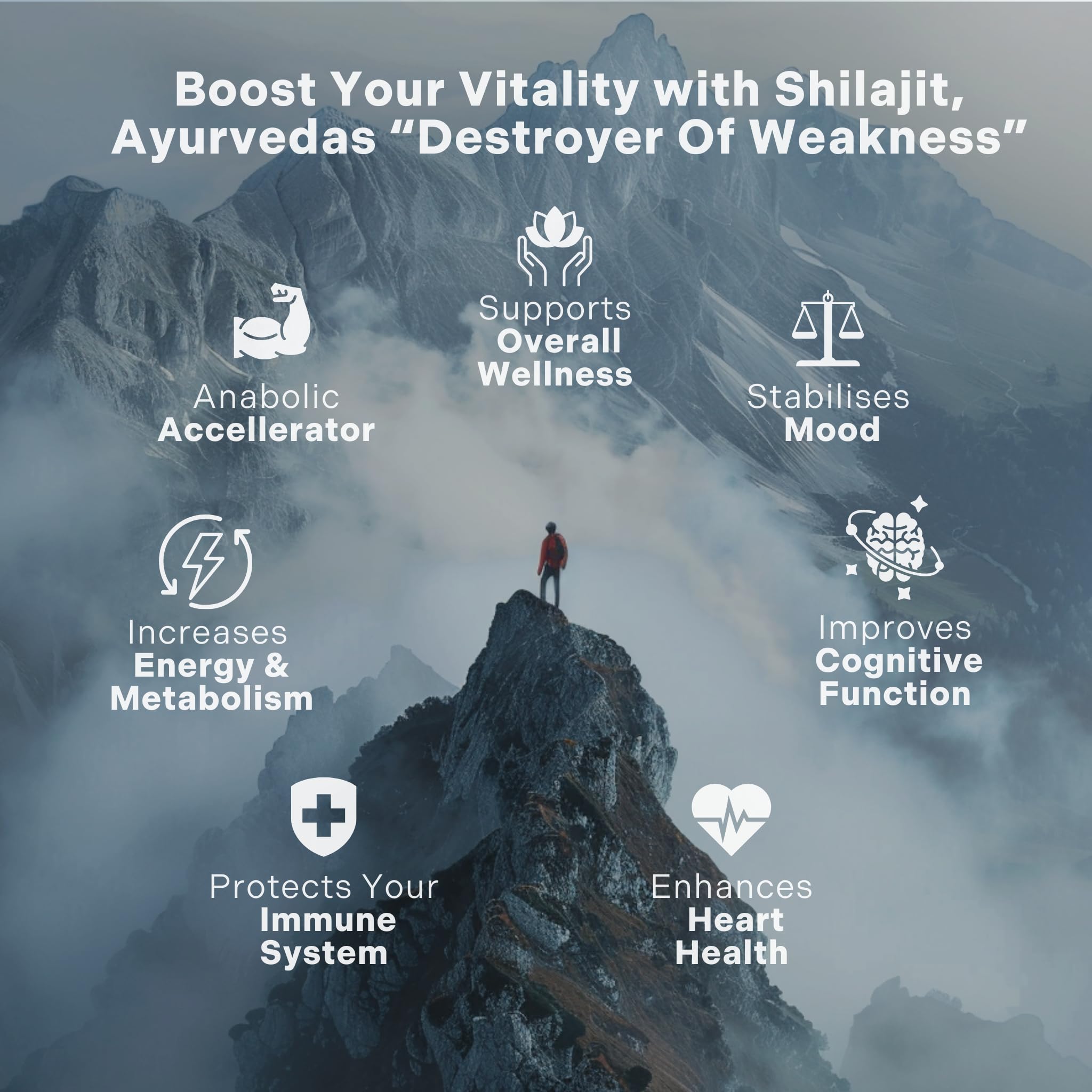 Essencraft Shilajit resin capsules closeup highlights 1000 mg per serving.
