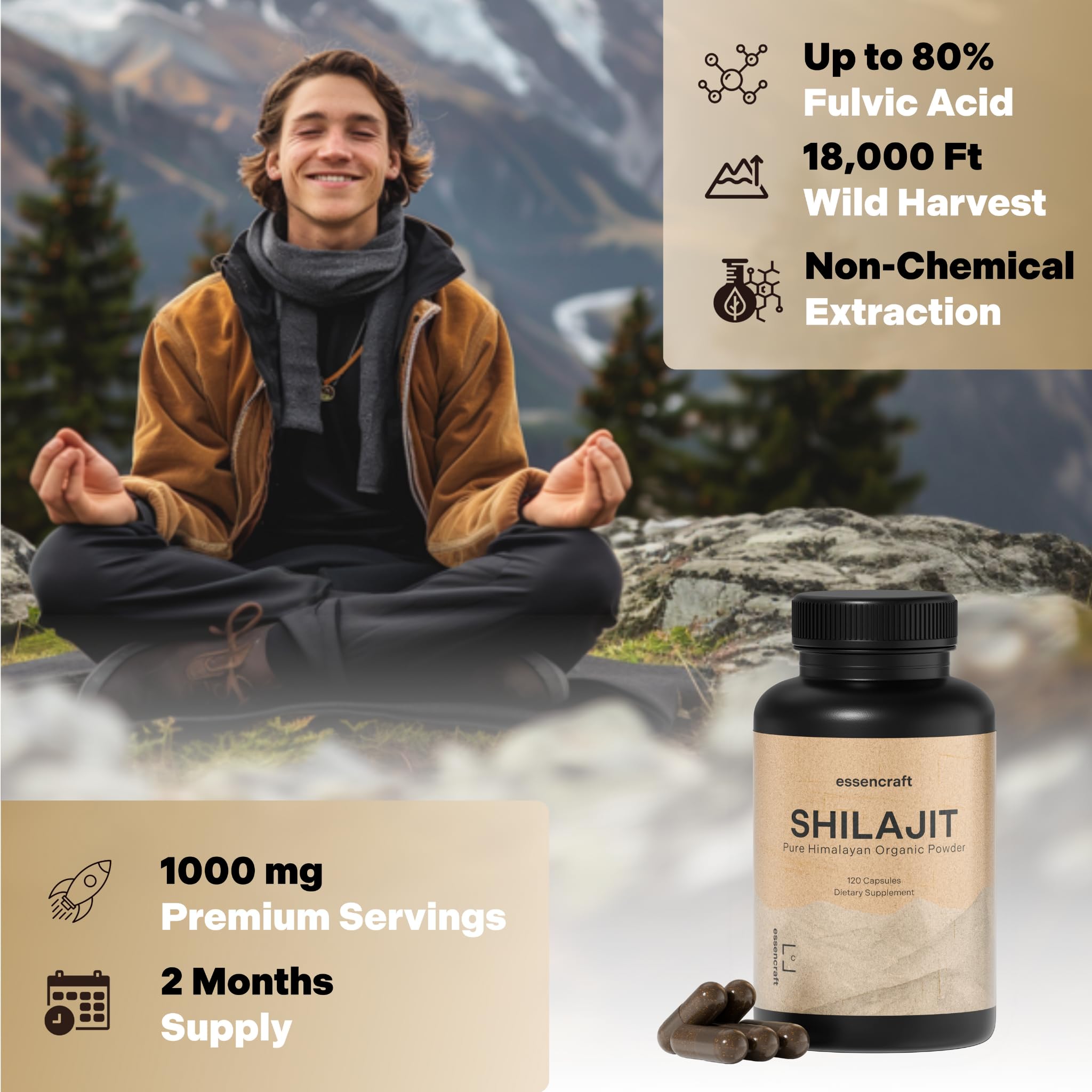 Essencraft Shilajit resin lab test certificate indicates purity and safety.