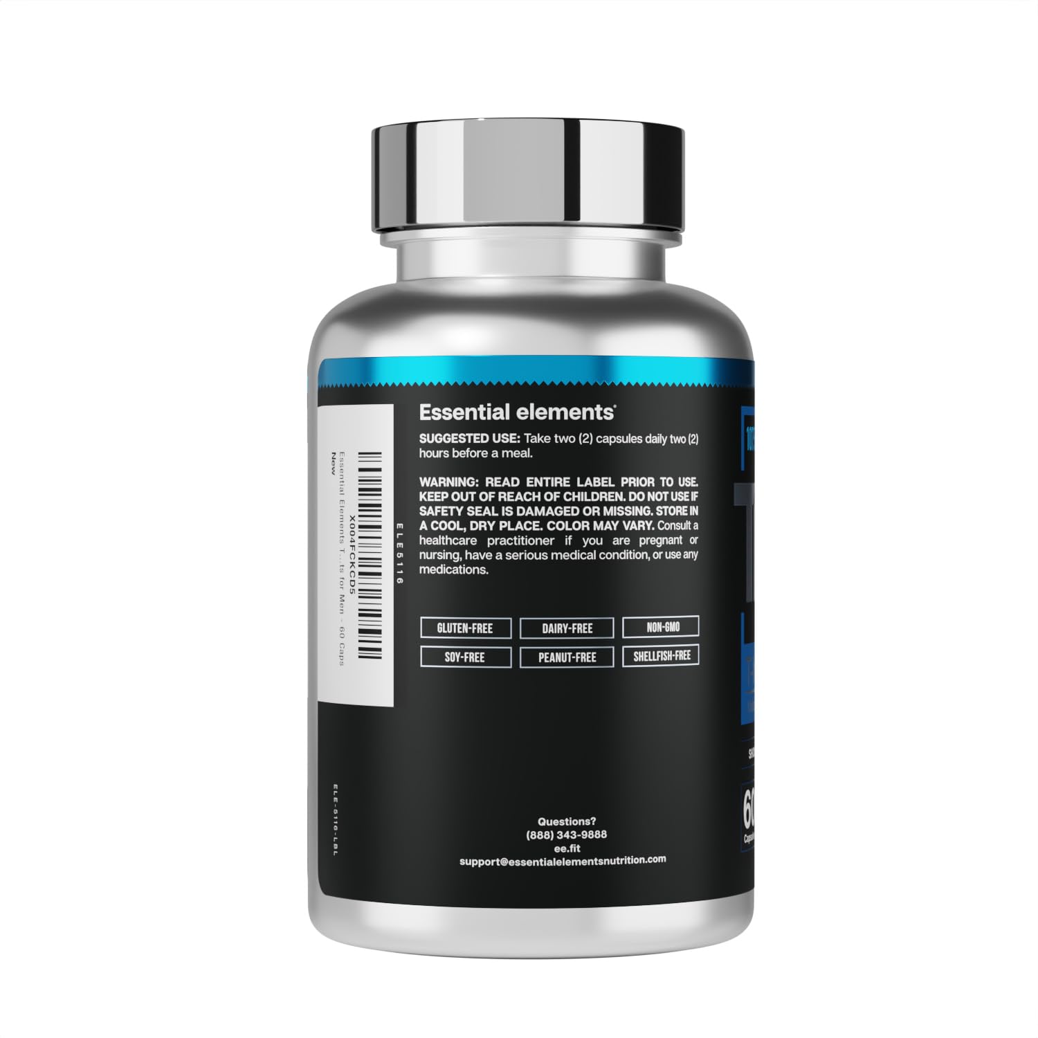 Packaging detail showing label and batch information for Essential Elements T-Hero Platinum
