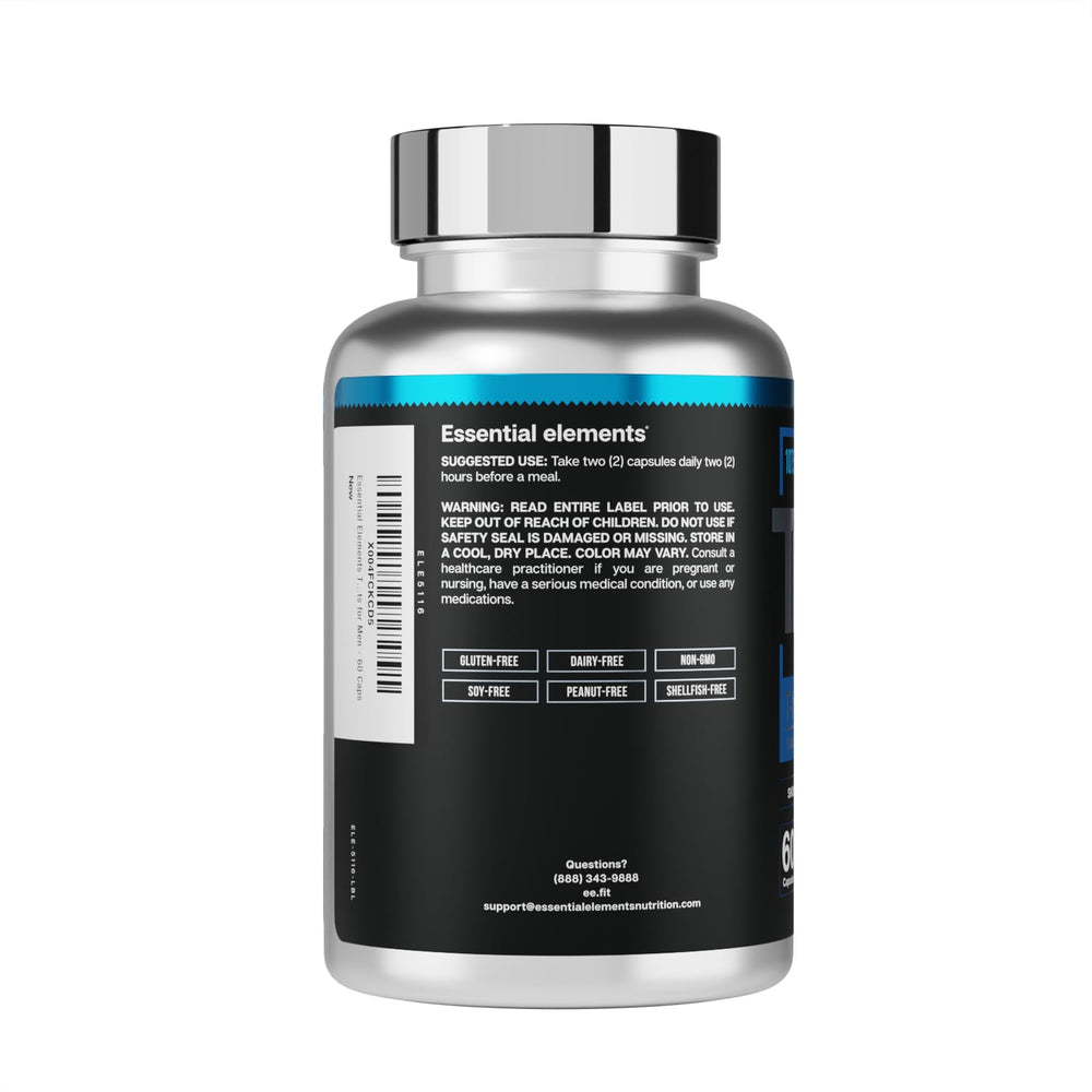 Packaging detail showing label and batch information for Essential Elements T-Hero Platinum