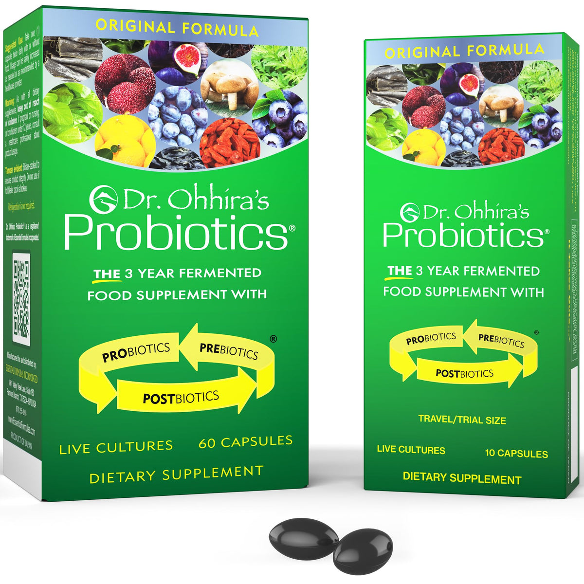 Essential Formulas Dr Ohhira's Original bottle front for daily probiotic support.