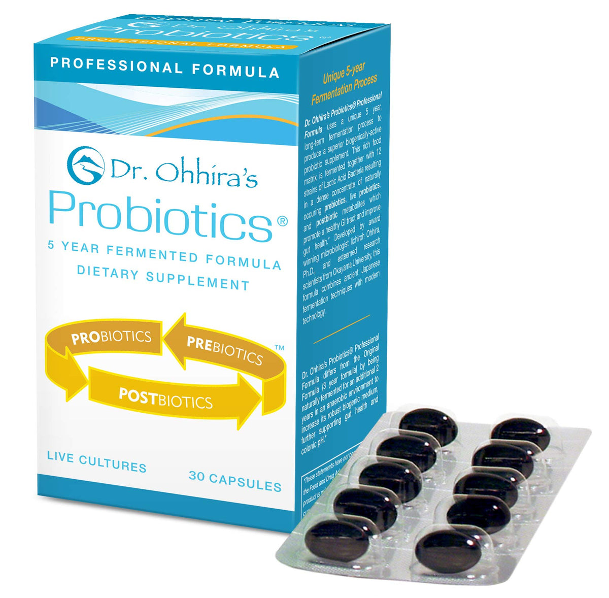 Essential Formulas Dr Ohhira's Probiotics bottle for daily gut balance.