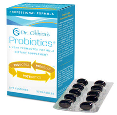 Essential Formulas Dr Ohhira's Probiotics bottle for daily gut balance.