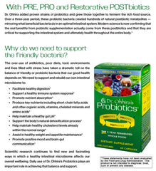Fruits and vegetables used as prebiotics in the blend