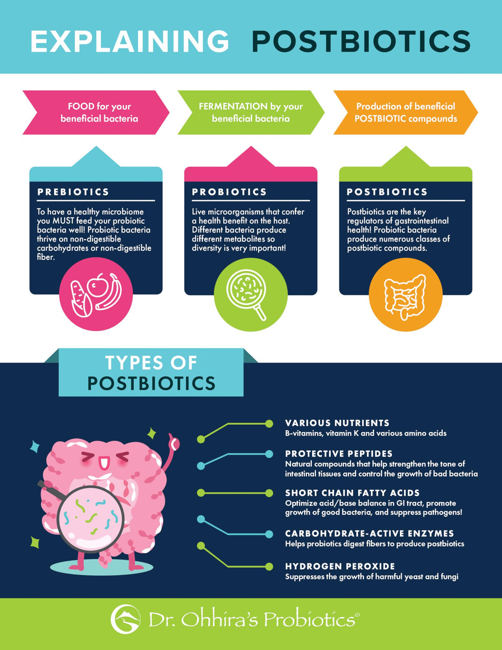 Postbiotic metabolites included to support microbiome balance
