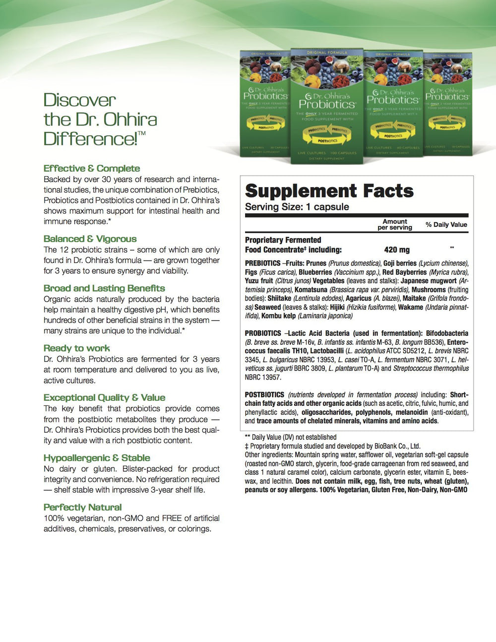 Essential Formulas postbiotic metabolites supporting gut balance
