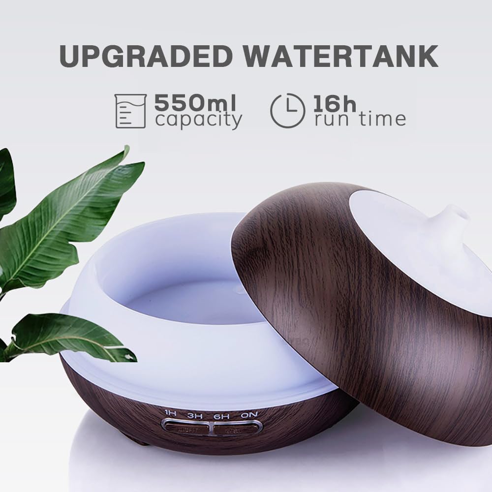 Essential oil diffuser 550ml BPA-free material for family-friendly use