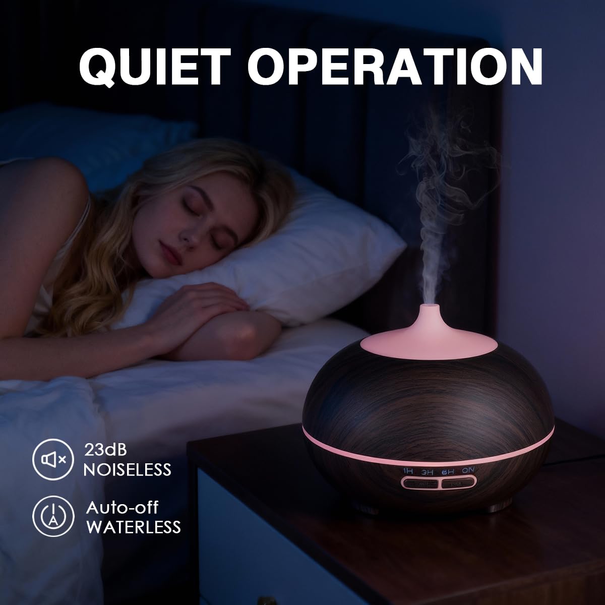 Essential oil diffuser 550ml water tank for long-running aromatherapy sessions