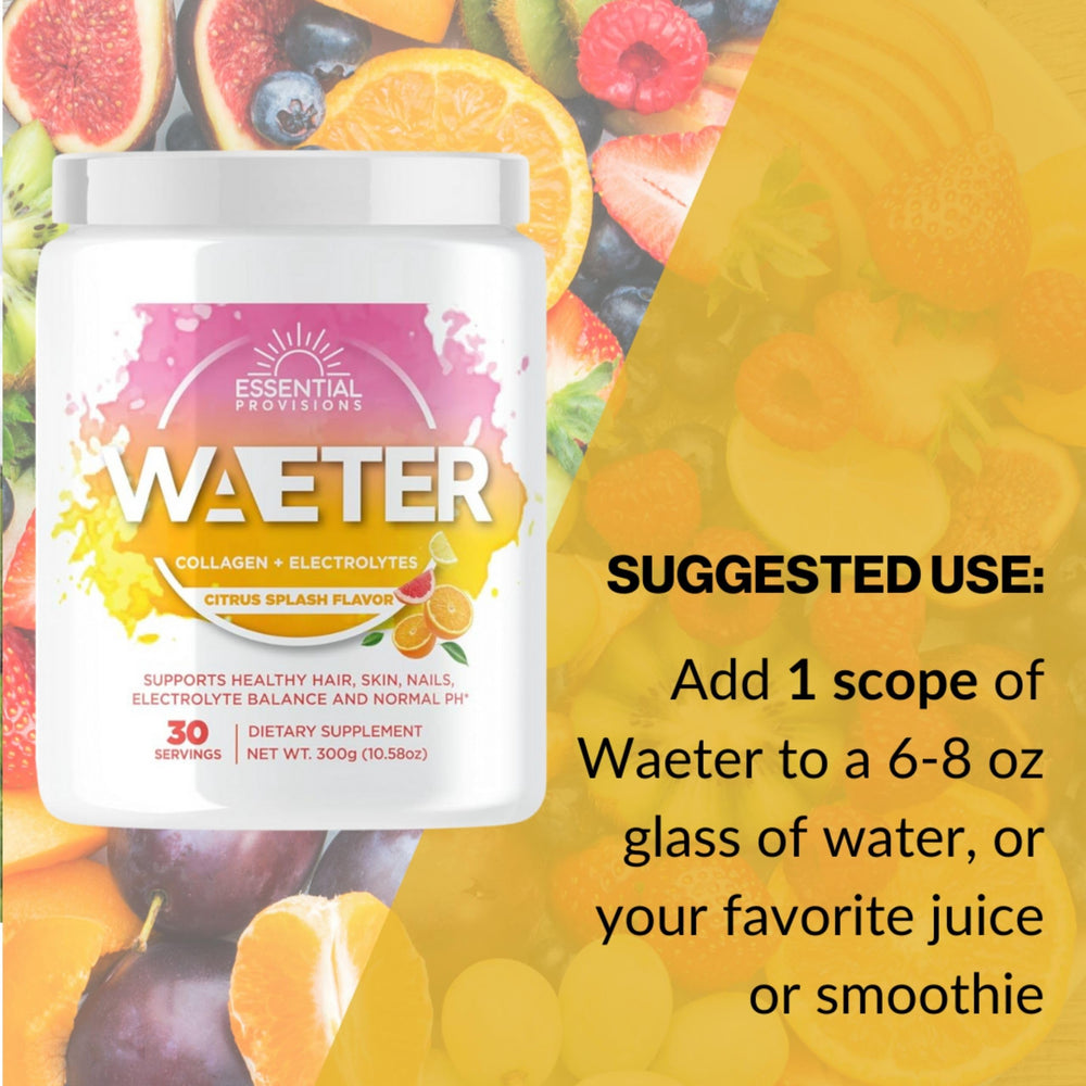 WAETER fresh pour of Citrus Splash ready for a hydration moment.