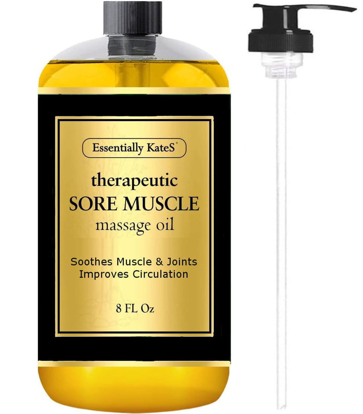 Essentially KateS sore muscle oil bottle for post workout relief