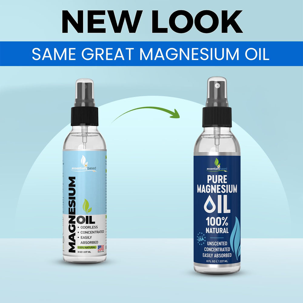 Pouring the EssentiallyBased magnesium spray for skin application