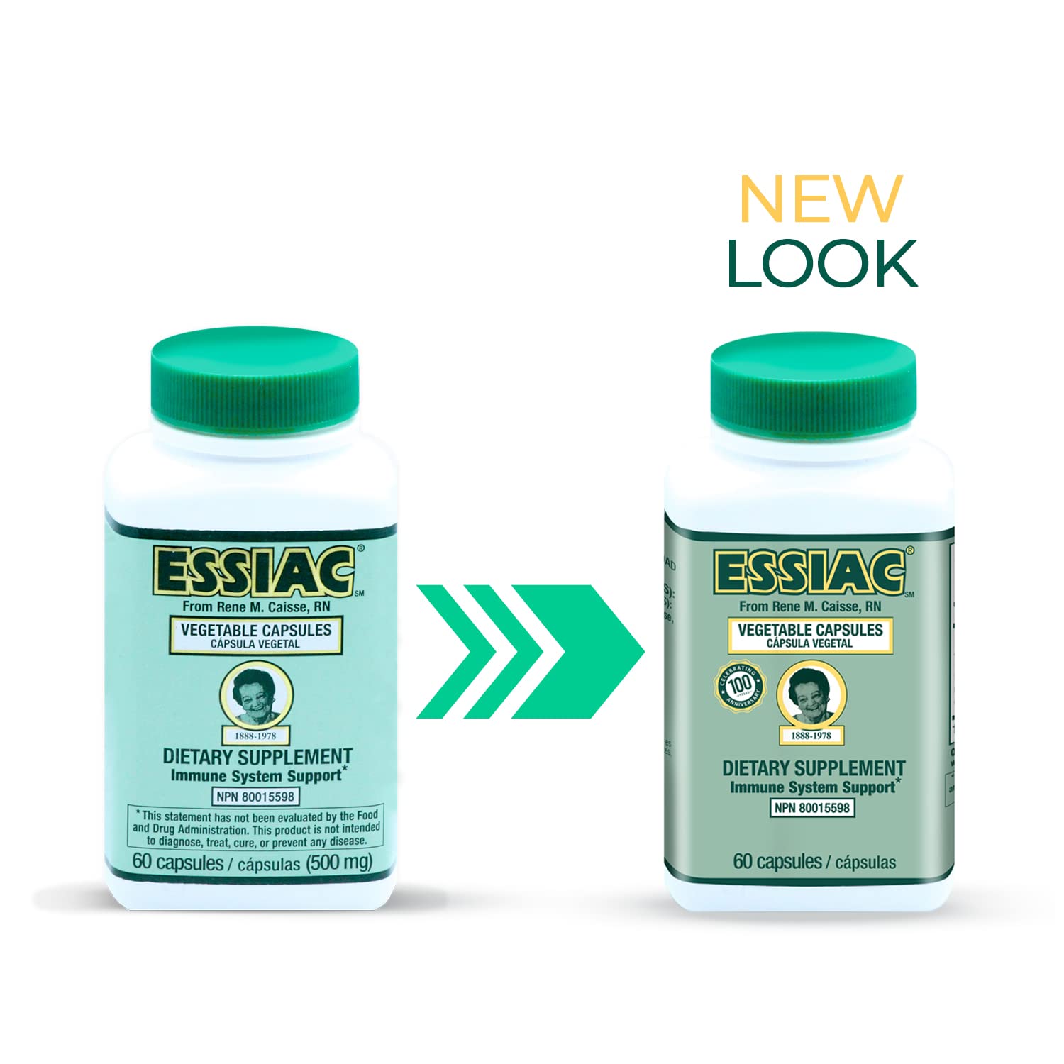 Close-up of Essiac capsules highlighting concentrated plant-based extract.