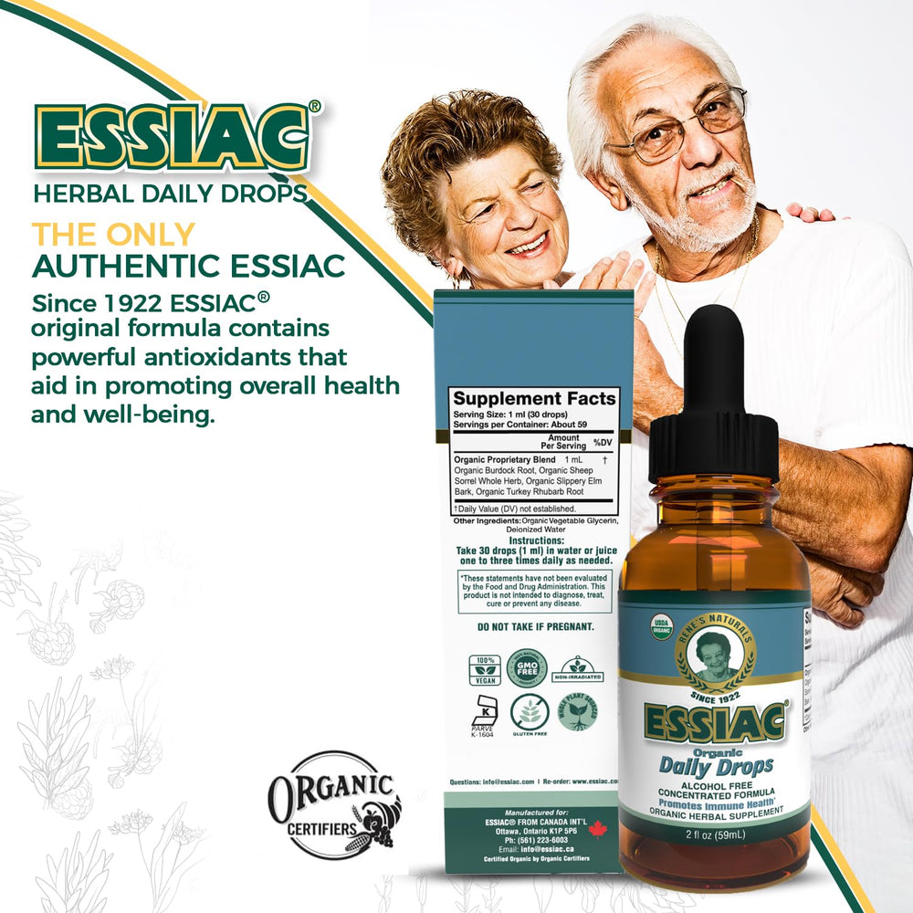 Essiac Daily Drops ready to mix in water for daily use