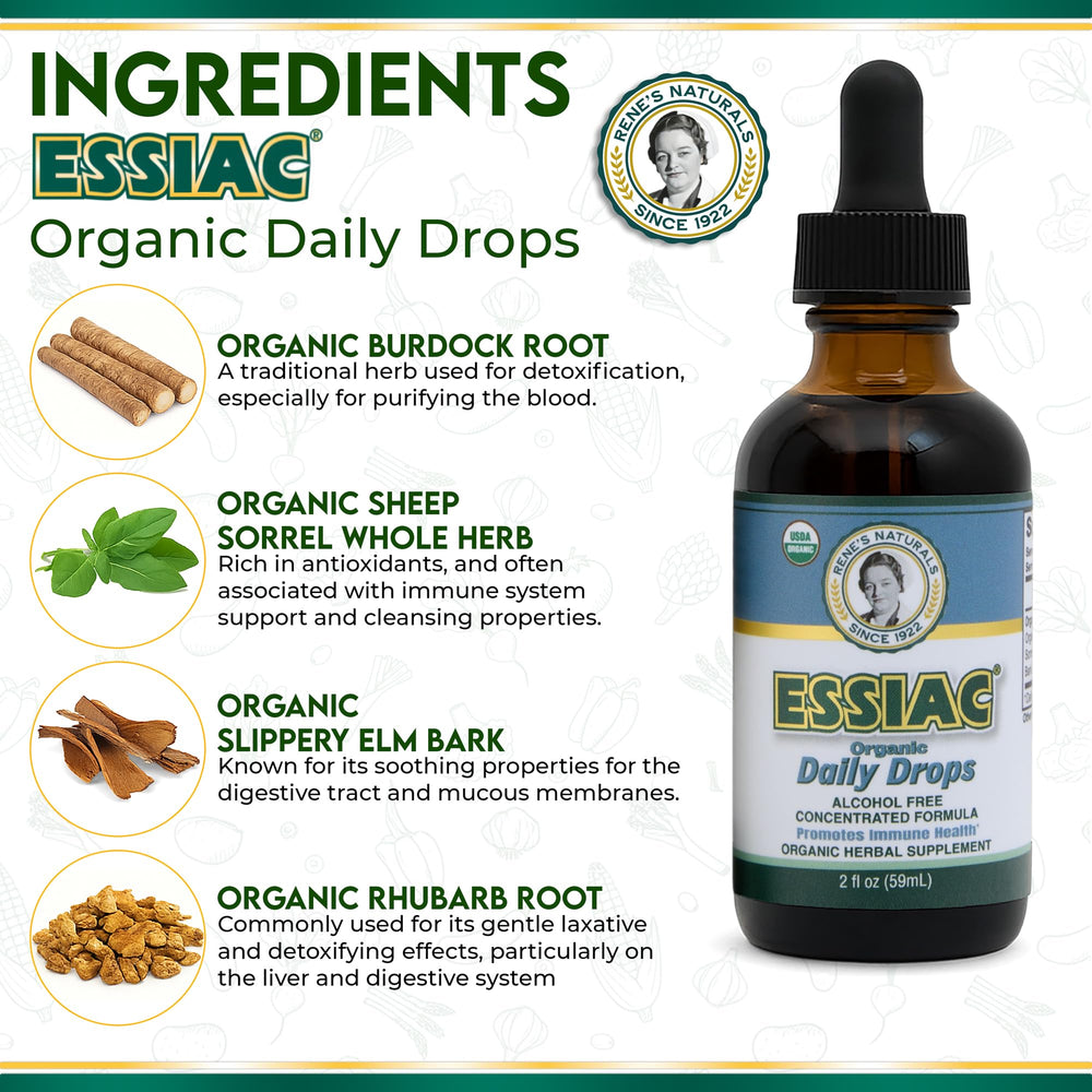 Essiac drops alcohol-free formula in a convenient bottle