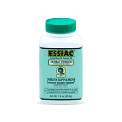 Essiac Genuine Tea Powder bottle displays the original formula for daily antioxidant support.