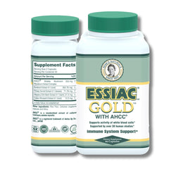 Essiac Gold with AHCC bottle front highlighting premium immune support.